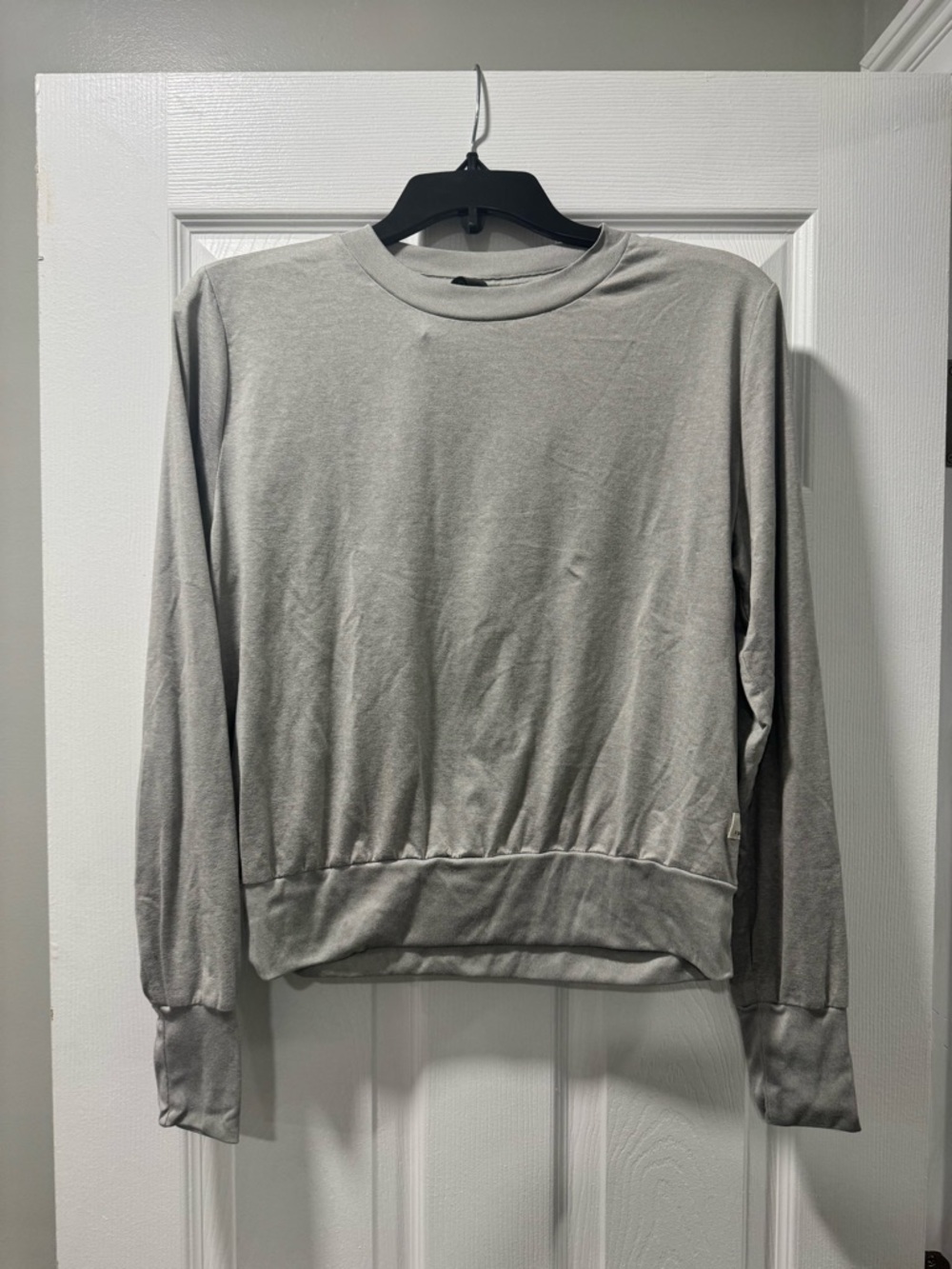 Vuori Heather Gray Crew Sweatshirt with Logo Patch